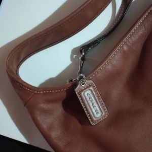 Brown leather coach shoulder bag
